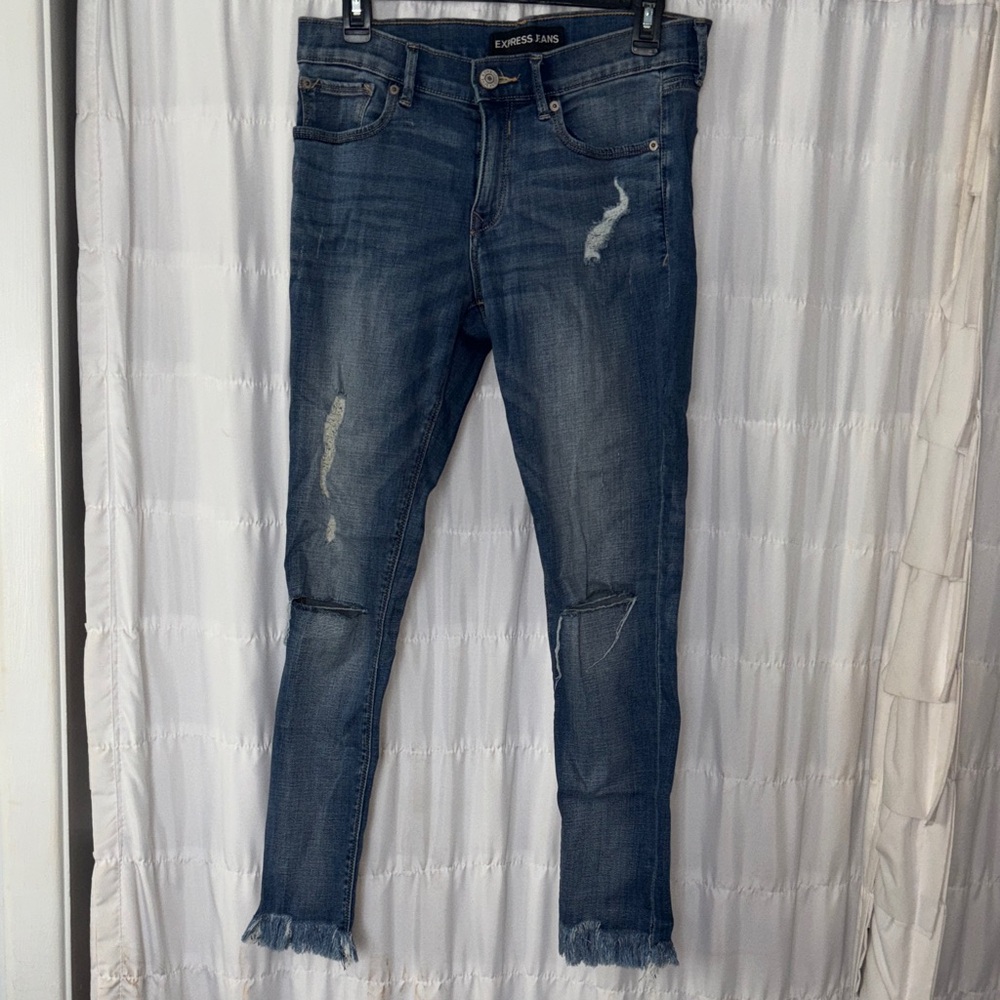 Express Women's Dark Blue Skinny Jeans